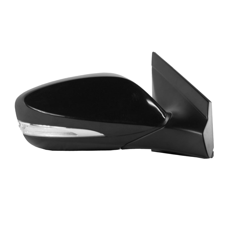 Passenger Side Fit Mirror for Hyundai Accent Hatchback, Sedan, Textured Black w/PTM Cover, w/Turn Signal, Foldaway, w/o spot Mirror, Heated Power