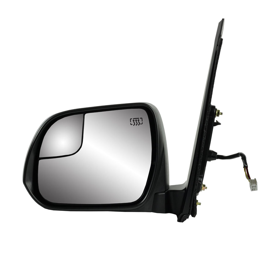 Mirror Driver Side for Toyota Sienna, Textured Black, w/spot Mirror, Foldaway, w/o Memory, w/o Blind spot Detection System, Heated Power