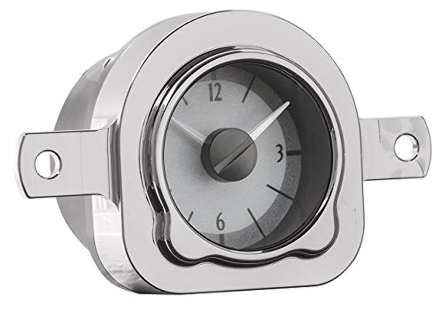 Dakota Digital VLC-51F-S-B Analog Clock Gauge Compatible with 1951 Ford Car for VHX gauges only Silver Alloy Blue Backlighting