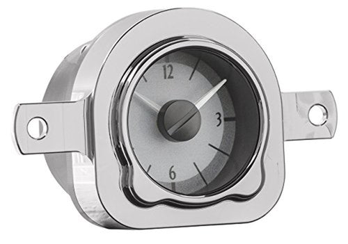 Dakota Digital VLC-51F-S-B Analog Clock Gauge Compatible with 1951 Ford Car for VHX gauges only Silver Alloy Blue Backlighting