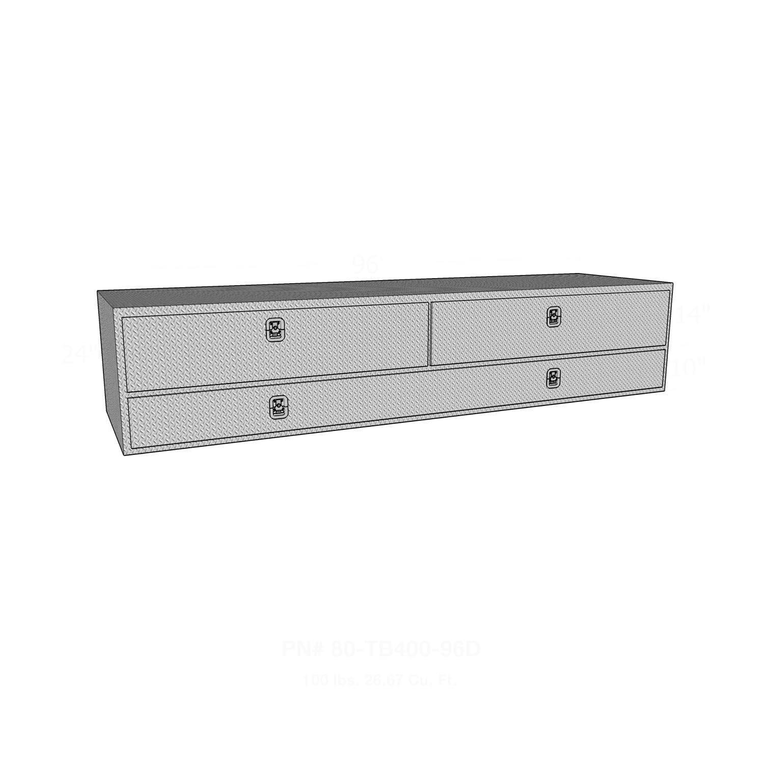 Brute Pro Series 96" High Capacity Stake Bed Contractor Tool Box with Doors Aluminum Polished