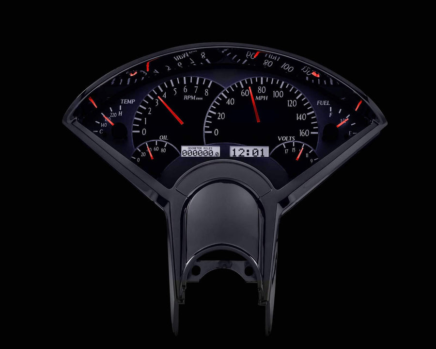 Dakota Digital VHX-55C-S-W 55 56 Chevy Car Analog Dash Gauges Silver Alloy White