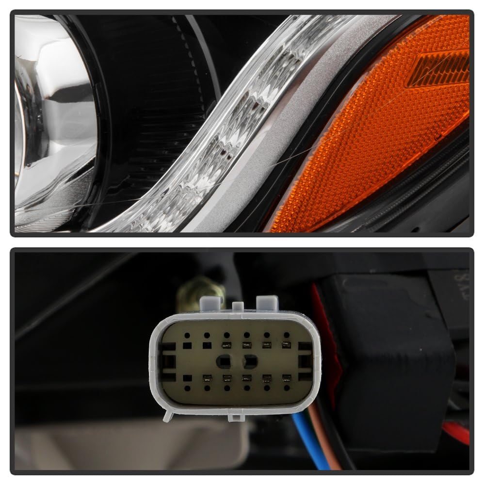 Chevy Trax Spyder (POE) Crystal (w/Adapter fit on Halogen Model) w/LED DRL Projector Headlight - Low Beam-HB3(Not Included) ; High Beam-HB3(Not Included) ; Signal-WY21W(Included) - OE Black