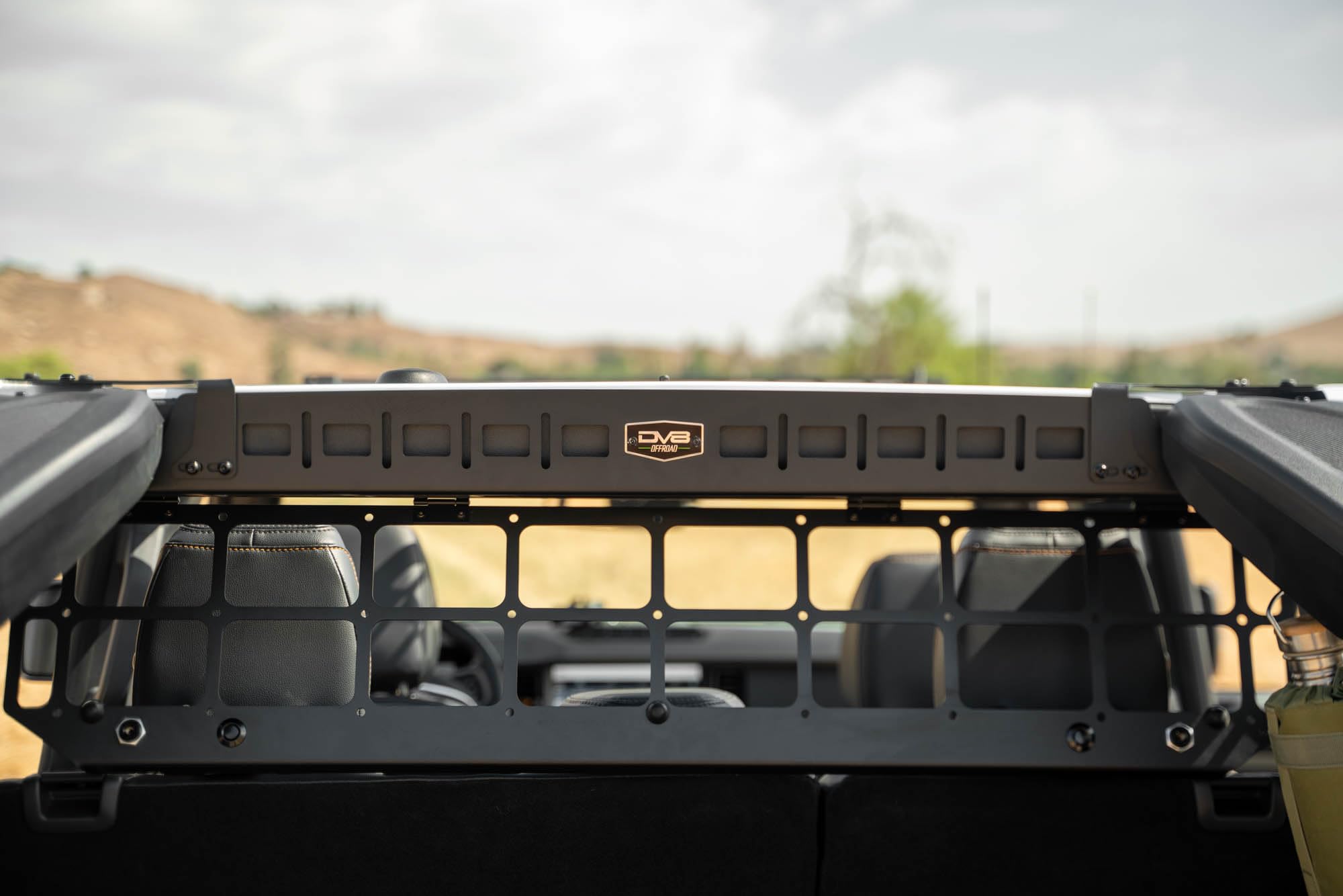 Dog Barrier DV8 Offroad for 2021-2025 Ford Bronco | Convenient Flip-Up Design | Push Button Locks | Rubber Isolators for Noise Reduction | Hardtop and Soft Top Compatible | Black Powder Coat | Steel