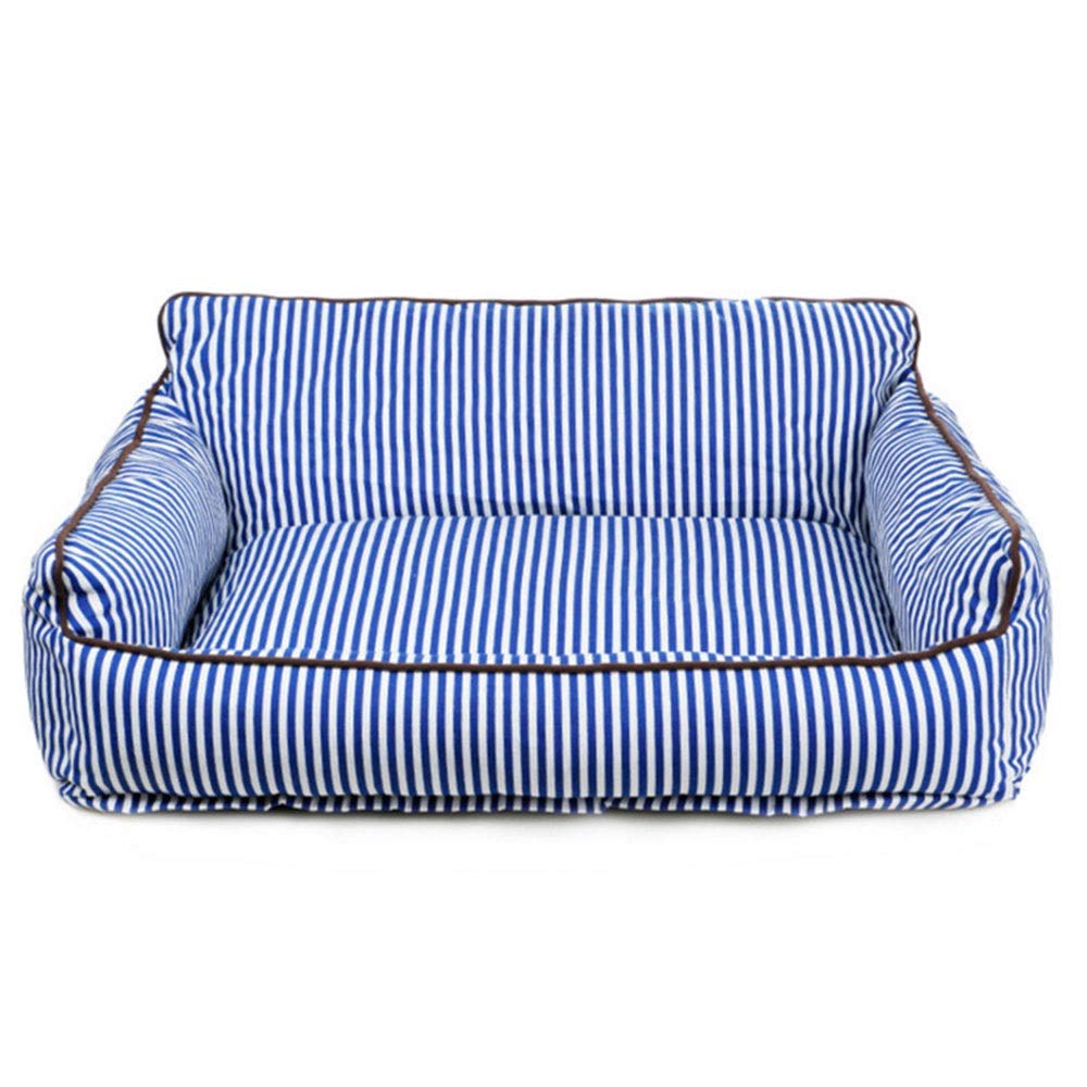 Removable and Washable FENXIMEI Canvas Kennel Four Seasons Universal Dog Bed (Color : Blue, Size : M)