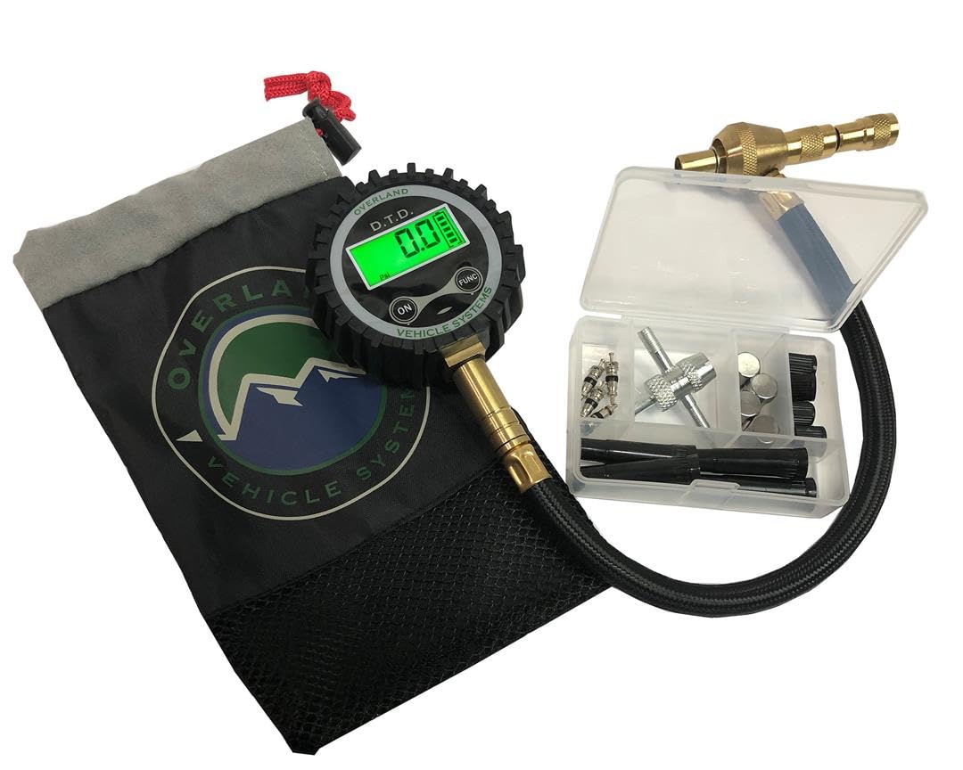 Overland Vehicle Systems Digital Tire Deflator OVS 12020001 with Valve Kit & Storage Bag, Multi, One Size