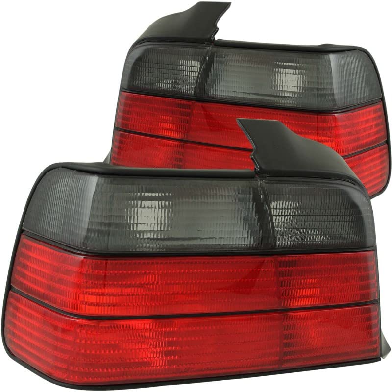 Chrome Euro Tail Light Set ANZO USA 221200-Red/Smoke Lens