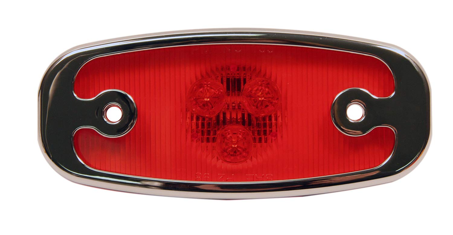 V133XR Peterson Manufacturing Chrome 4.75"x2" Strobe Light (LED M/C P2 Oval with Bzl), 1 Pack