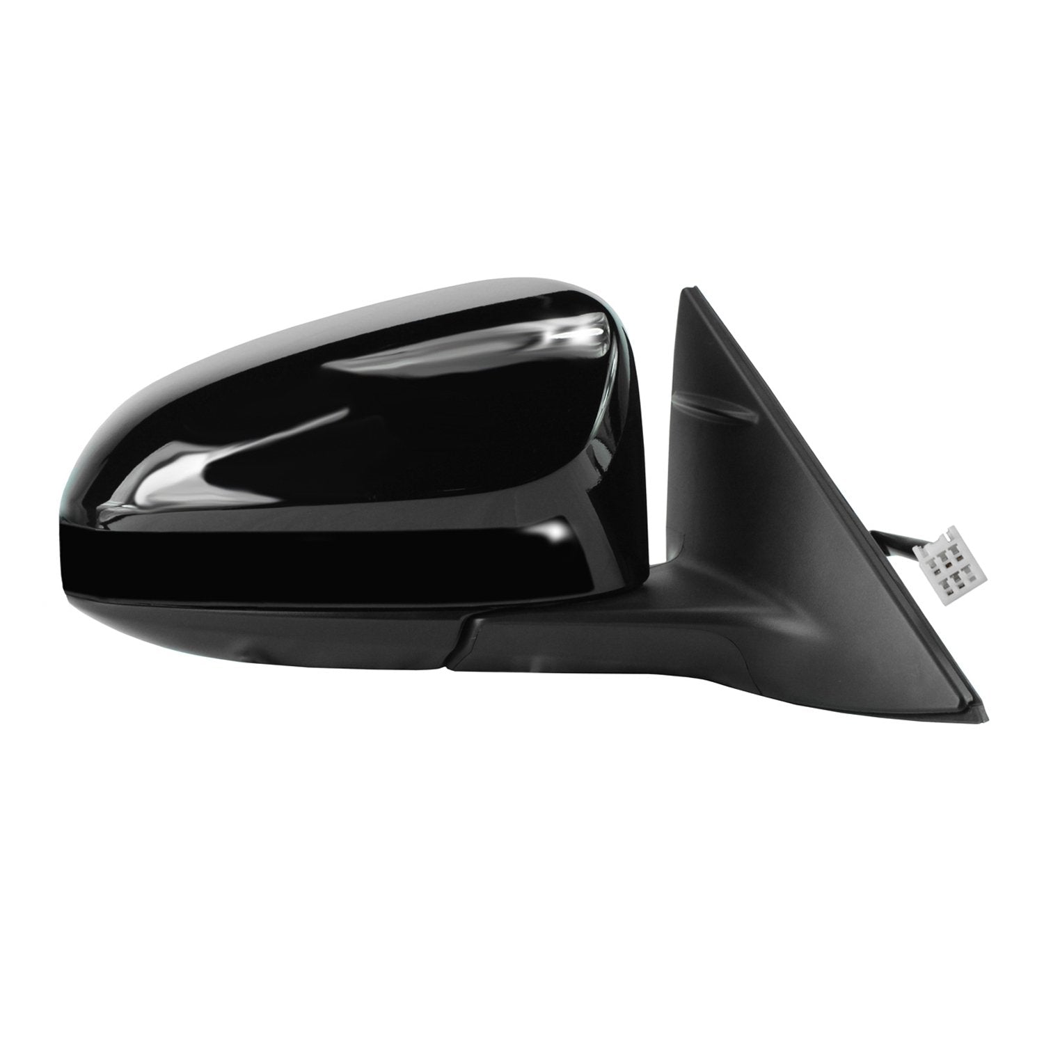 Power Passenger Side Mirror for Toyota Camry, Black w/PTM Cover, Foldaway, w/o BSDS