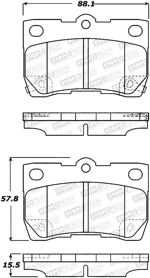 Sport Brake Pads StopTech 309.11131 with Shims and Hardware