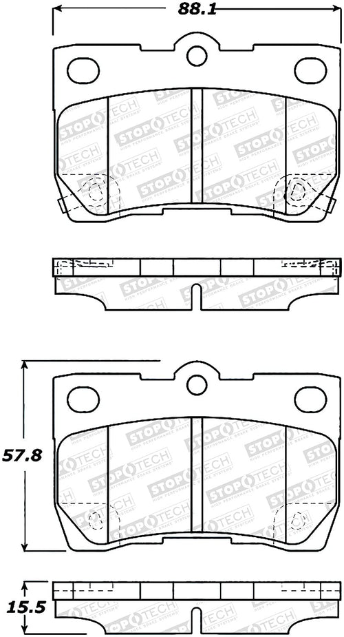Sport Brake Pads StopTech 309.11131 with Shims and Hardware