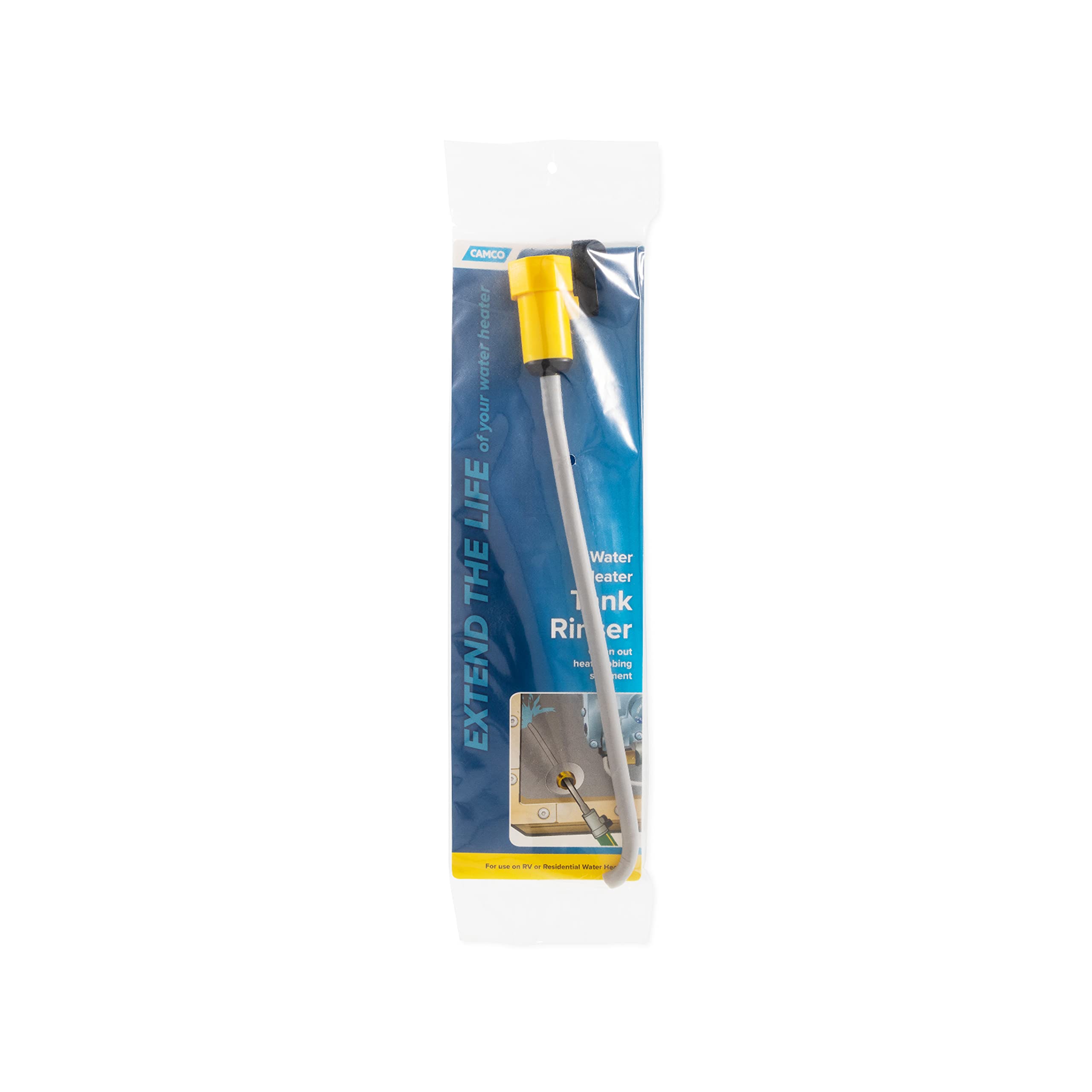 Camco Water Heater Tank Rinser & RV Camper - Improves Function by Flushing Out Sediment - Easily Attaches to Standard Garden Hose & Features Convenient Shutoff Valve (11691)