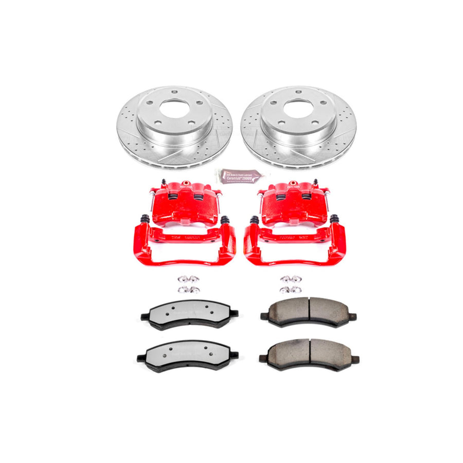 Power Stop Front KC2193-36 Z36 Truck and Tow Brake Kit with Calipers For Dodge Dakota 2005-2008, Mitsubishi Raider 2006-2009 [Model Specific]