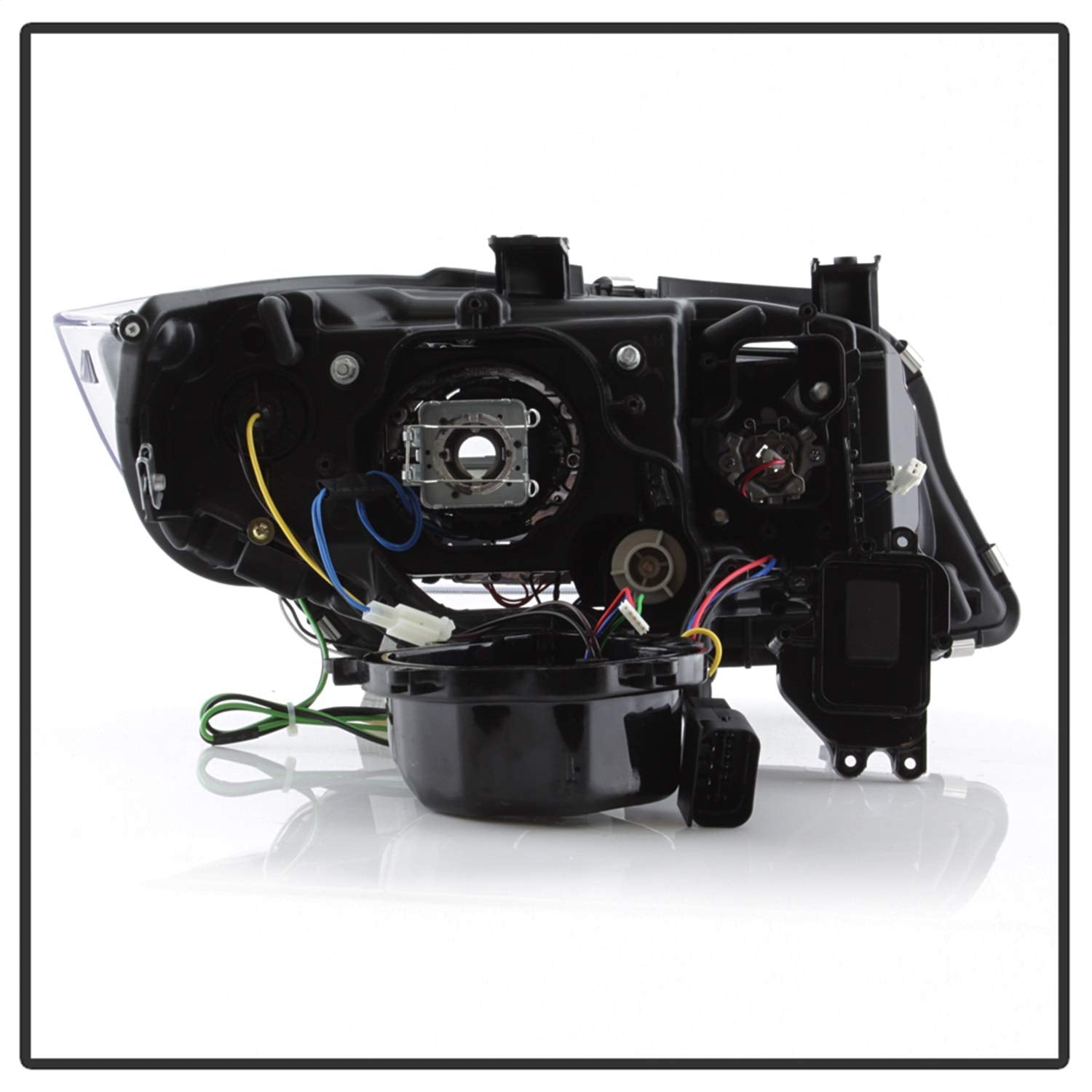 BMW E90 3-Series 06-08 4DR Spyder 5083852 Version 2 Projector Headlights - HID model Non AFS Only (Not compatible with Halogen model and HID model With AFS) - Light Bar DRL - Black