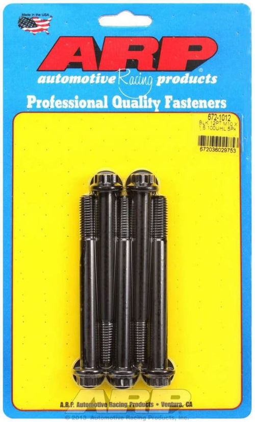 672-1012 Automotive Racing Products M10x1.50x100 12p Blk Oxide Blts