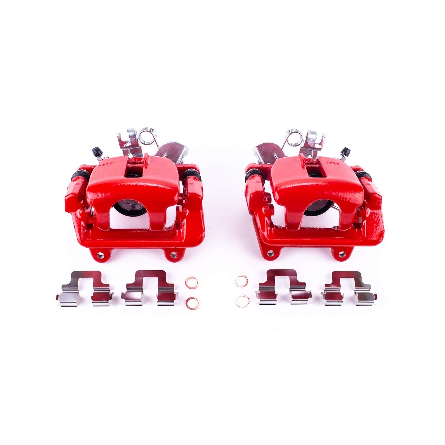 Power Stop Rear S3414 High-Temp Pair of Red Powder Coated Calipers For Audi A4 2005-2009, Audi A4 Quattro 2005-2009 [Model Specific]