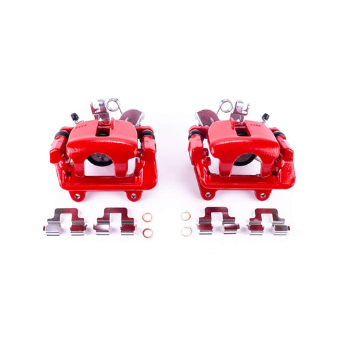 Power Stop Rear S3414 High-Temp Pair of Red Powder Coated Calipers For Audi A4 2005-2009, Audi A4 Quattro 2005-2009 [Model Specific]