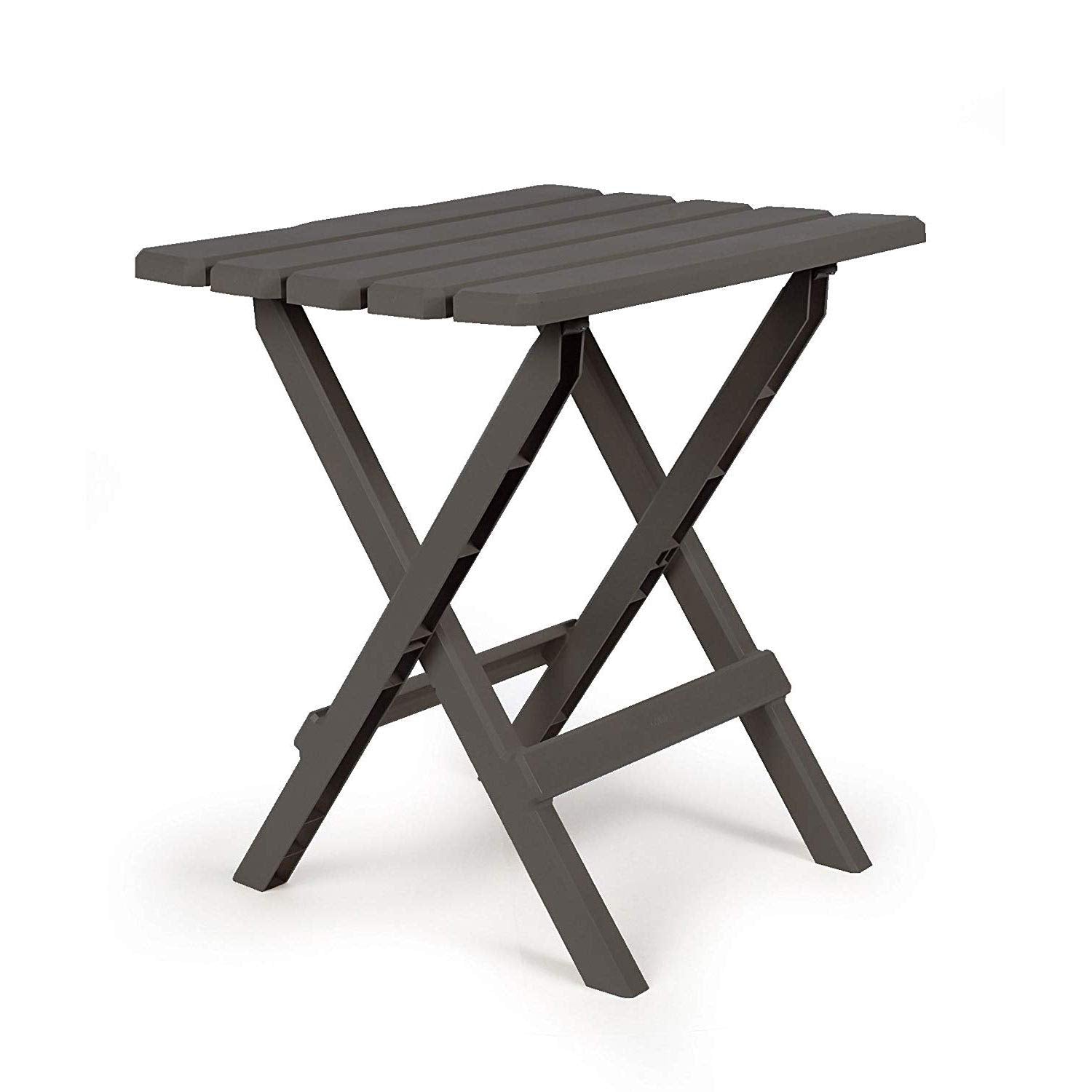 Camco Charcoal 51885 Large Adirondack Portable Outdoor Folding Side Table, Perfect for The Beach, Camping, Picnics, Cookouts & More, Weatherproof & Rust Resistant