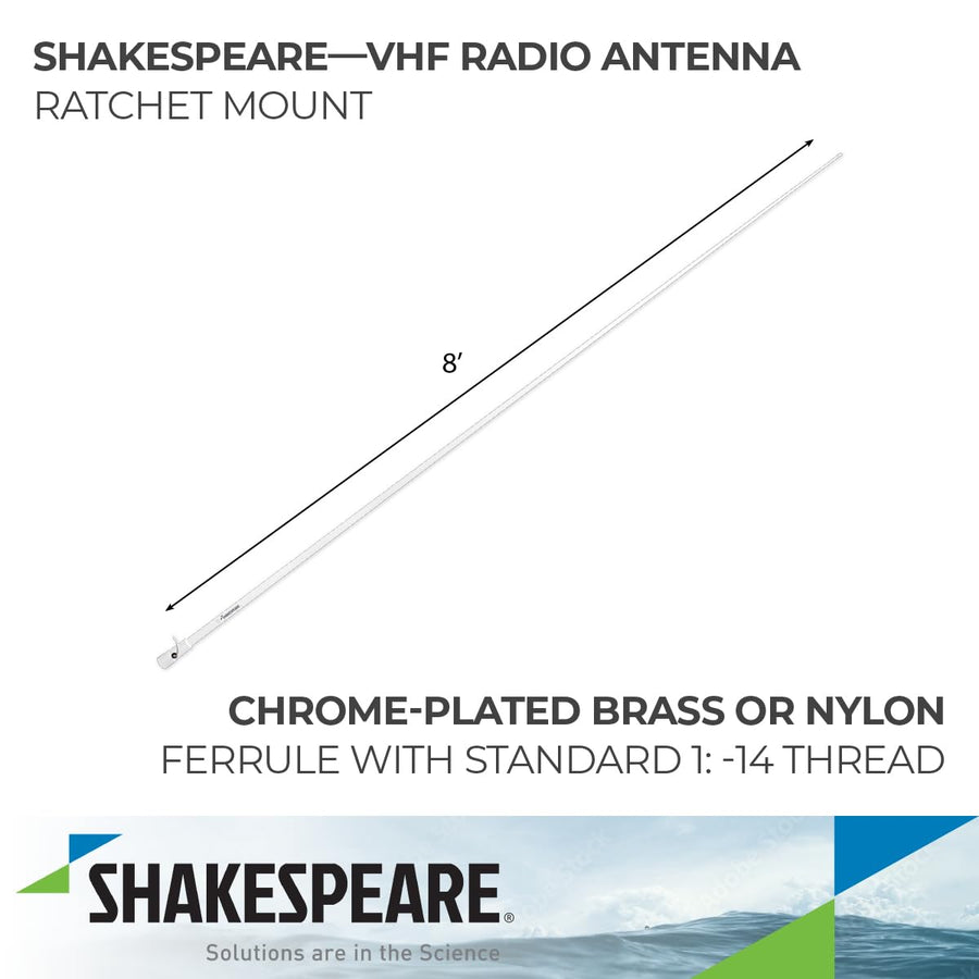 White Shakespeare 5206-N 8' Marine Antenna