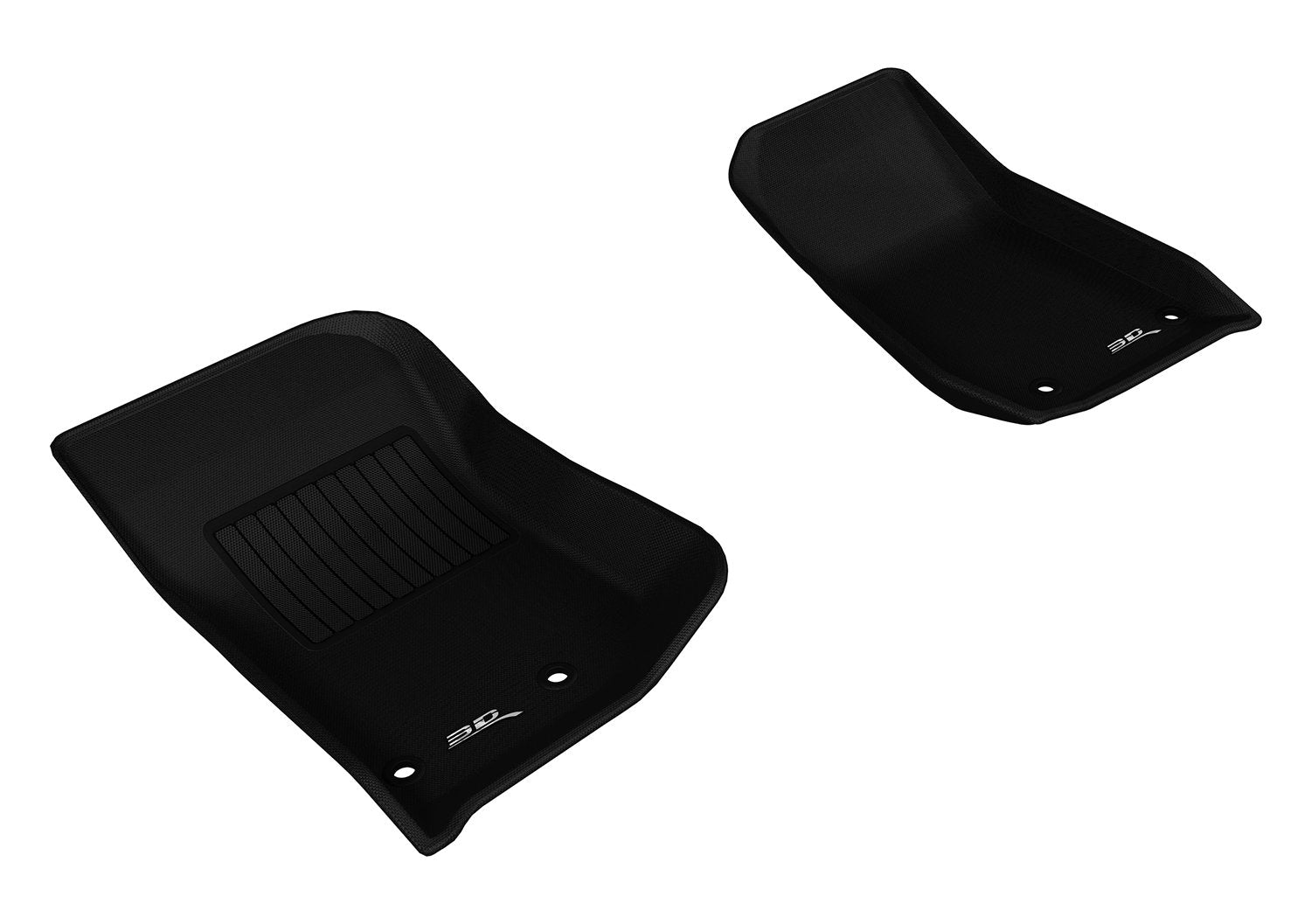 Kagu Floor Mat (Black) 3D MAXpider for 2014-2018 Jeep Wrangler JK - 1ST Row