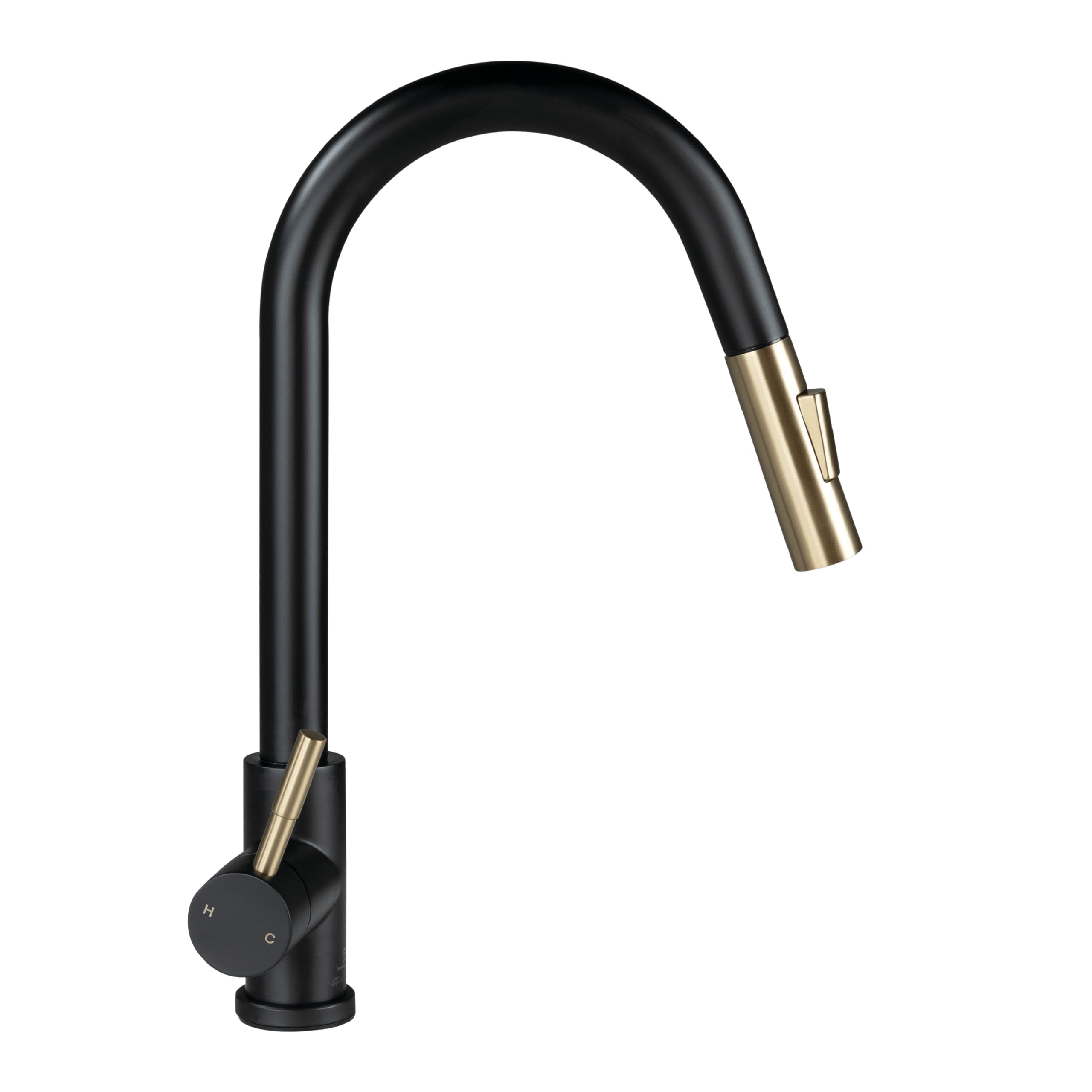 Lippert Bullet Pull-Down Flow Max Kitchen Faucet with 304-Grade Stainless Steel Construction, Single-Handle Operation, Single-Hole Installation, 360-Degree Swivel, 2.2 GPM Flow Rate - 2024000071