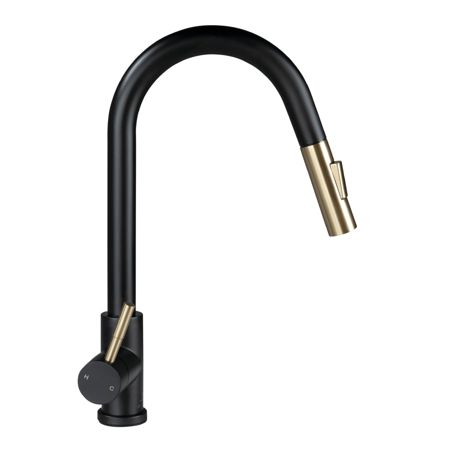 Lippert Bullet Pull-Down Flow Max Kitchen Faucet with 304-Grade Stainless Steel Construction, Single-Handle Operation, Single-Hole Installation, 360-Degree Swivel, 2.2 GPM Flow Rate - 2024000071