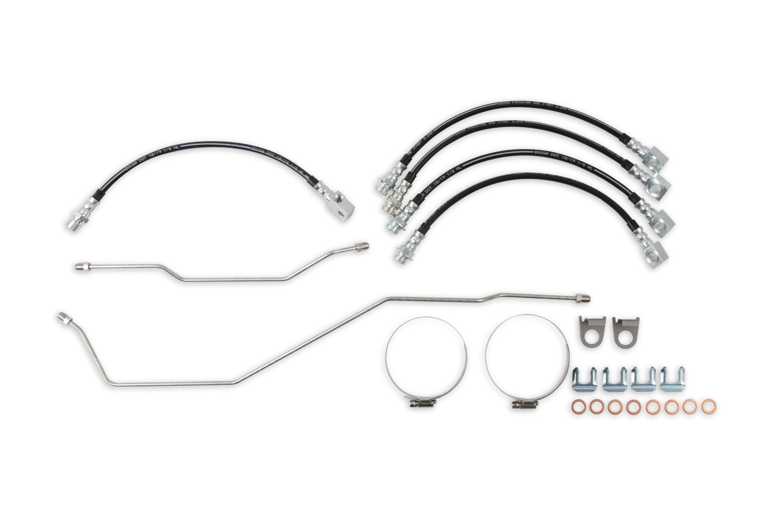 REKUDO Front and Rear RK402-4 Disc Brake Hose and Hardline Kit