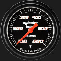Velocity Black Classic Instruments 2 5/8" Cylinder Head Temperature Gauge VS397BBLF