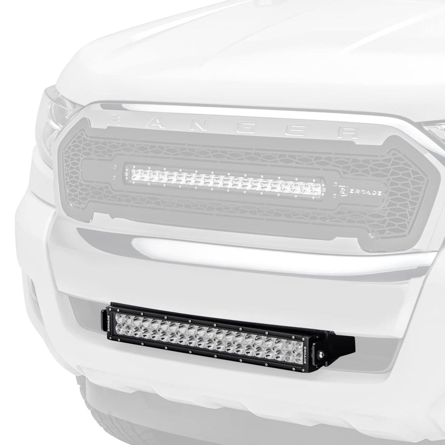 ZROADZ Front Bumper Center LED Kit 2015-2018 Ford Ranger T6, Incl. (1) 20 Inch LED Straight Double Row Light Bar - PN #Z325761-KIT