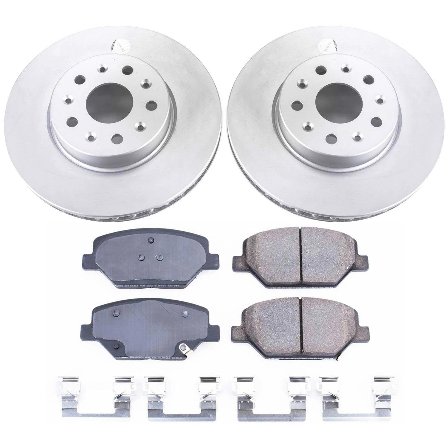 Coated Brake Rotor and Ceramic Brake Pads Power Stop CRK7295 - Front For Chevrolet Camaro 2016-2021 [Model Specific]