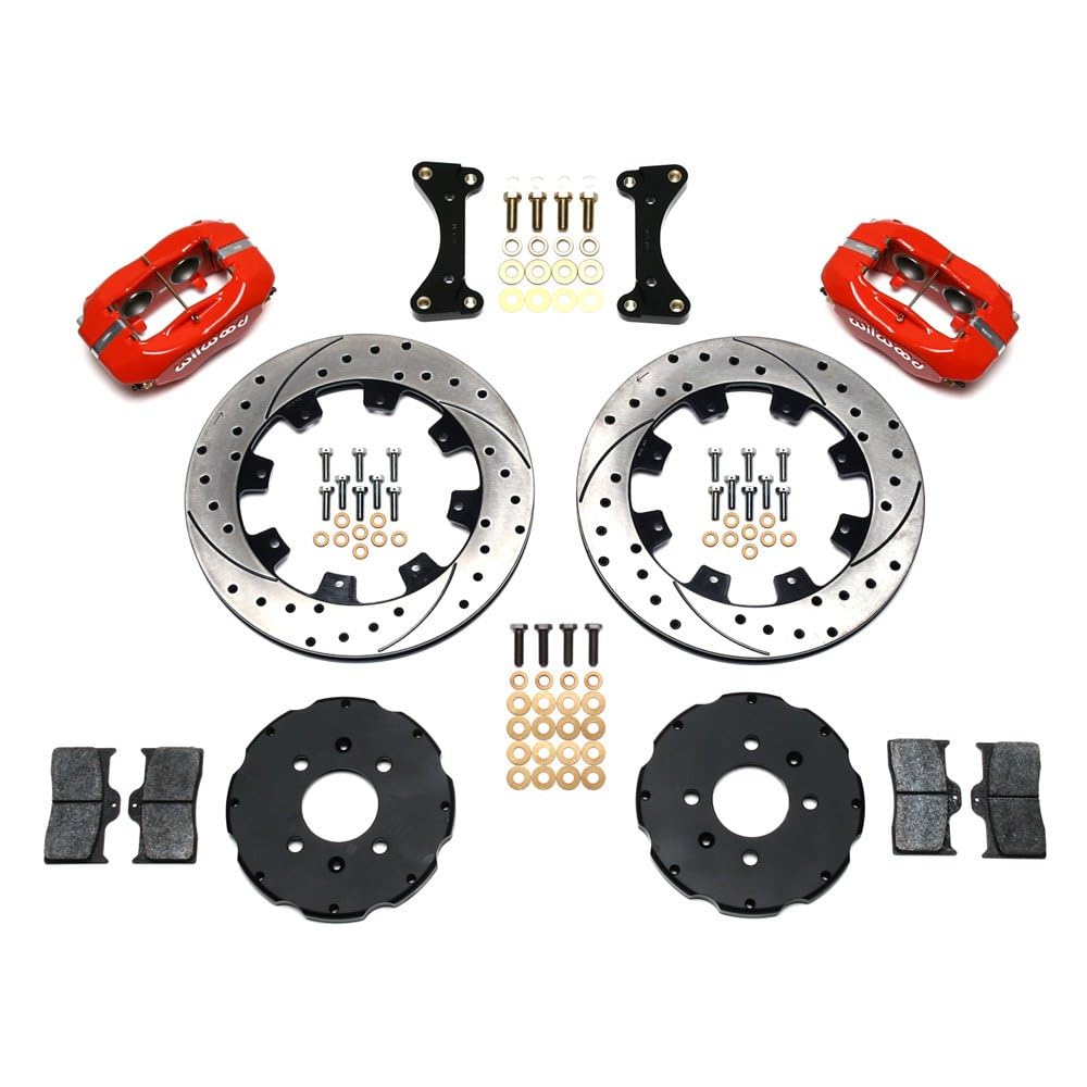 FDL Front Hat Kit, WILWOOD 140-6310-DR 12.19", Drilled, Red 90-99 Civic w/240 mm Disc