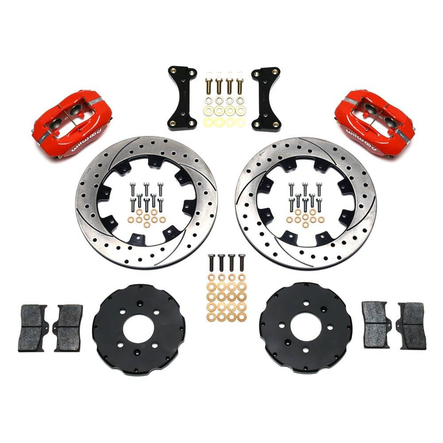 FDL Front Hat Kit, WILWOOD 140-6310-DR 12.19", Drilled, Red 90-99 Civic w/240 mm Disc