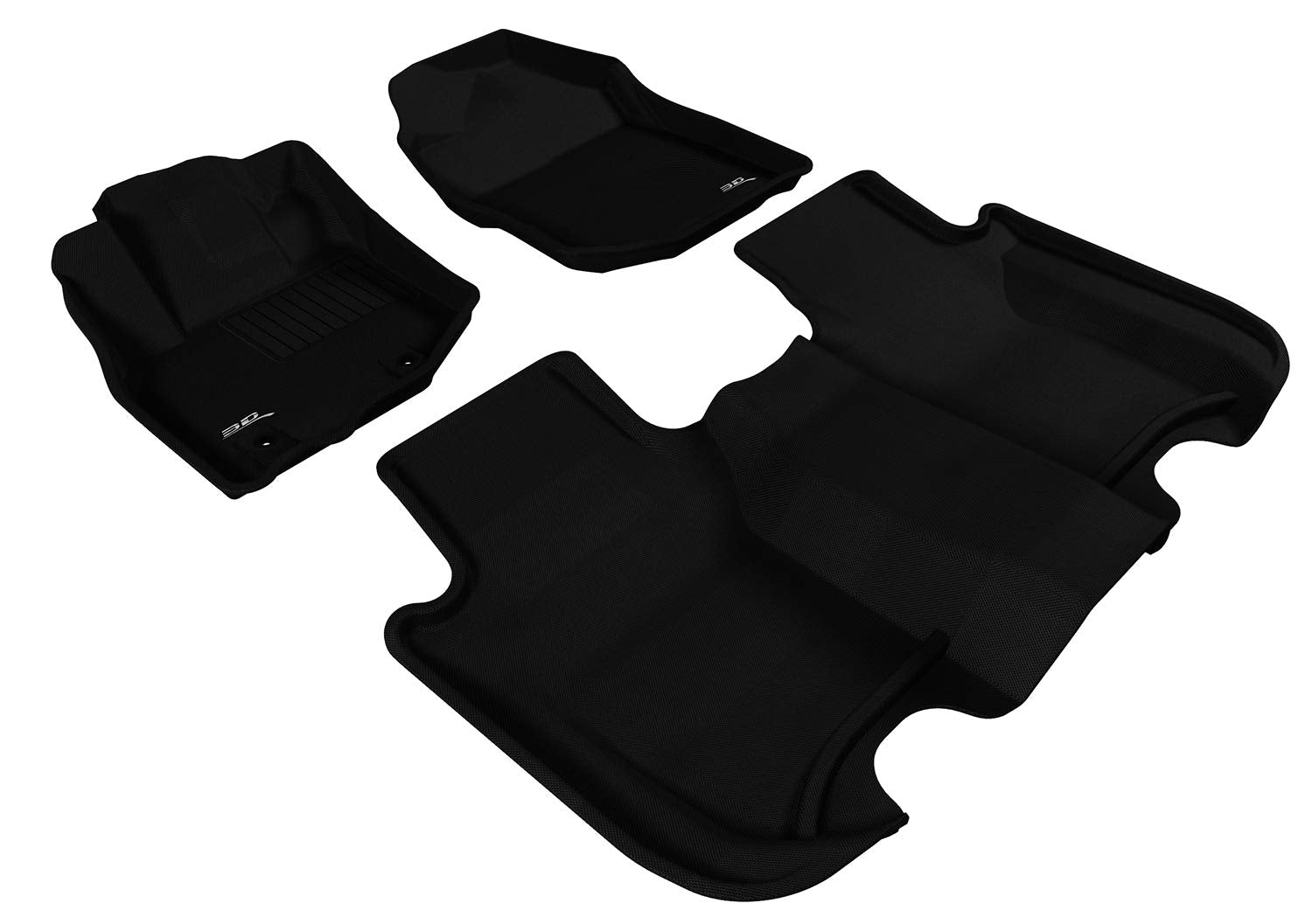 3D MAXpider Kagu Custom Fit Floor Mat (Black) Compatible with Honda Fit 2009-2013 - R1 R2