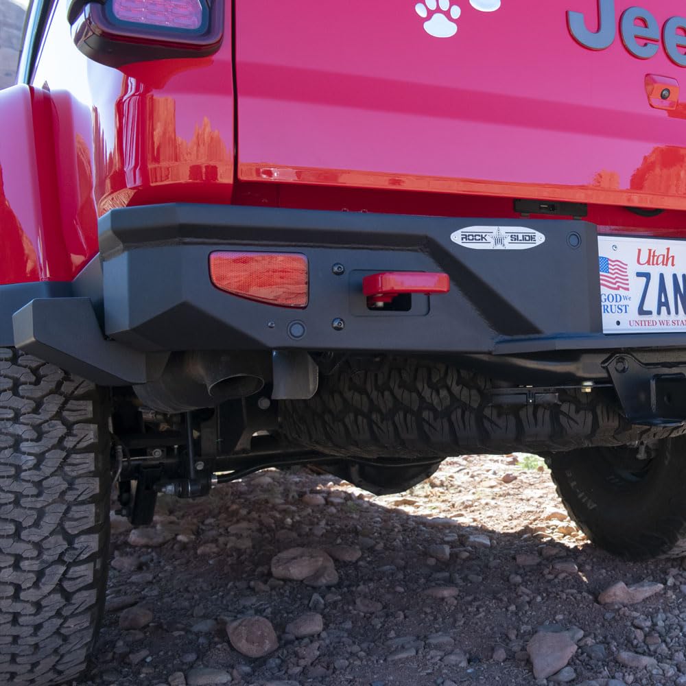 Full Rear Bumper Rock Slide Engineering for Jeep Gladiator 2020-2025 No Tire Carrier RB-F-101-JT