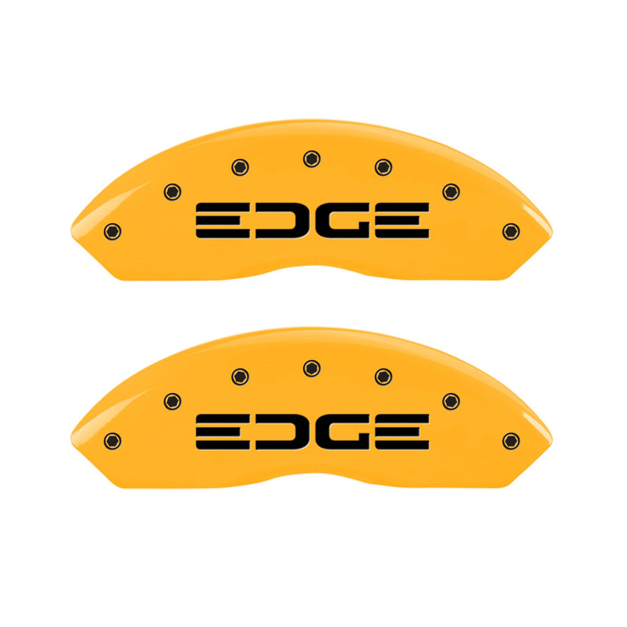 Caliper Covers MGP 10119SEDGYL Yellow (Set of 4, Engraved Front and Rear: Edge, Yellow powder coat finish, black characters)