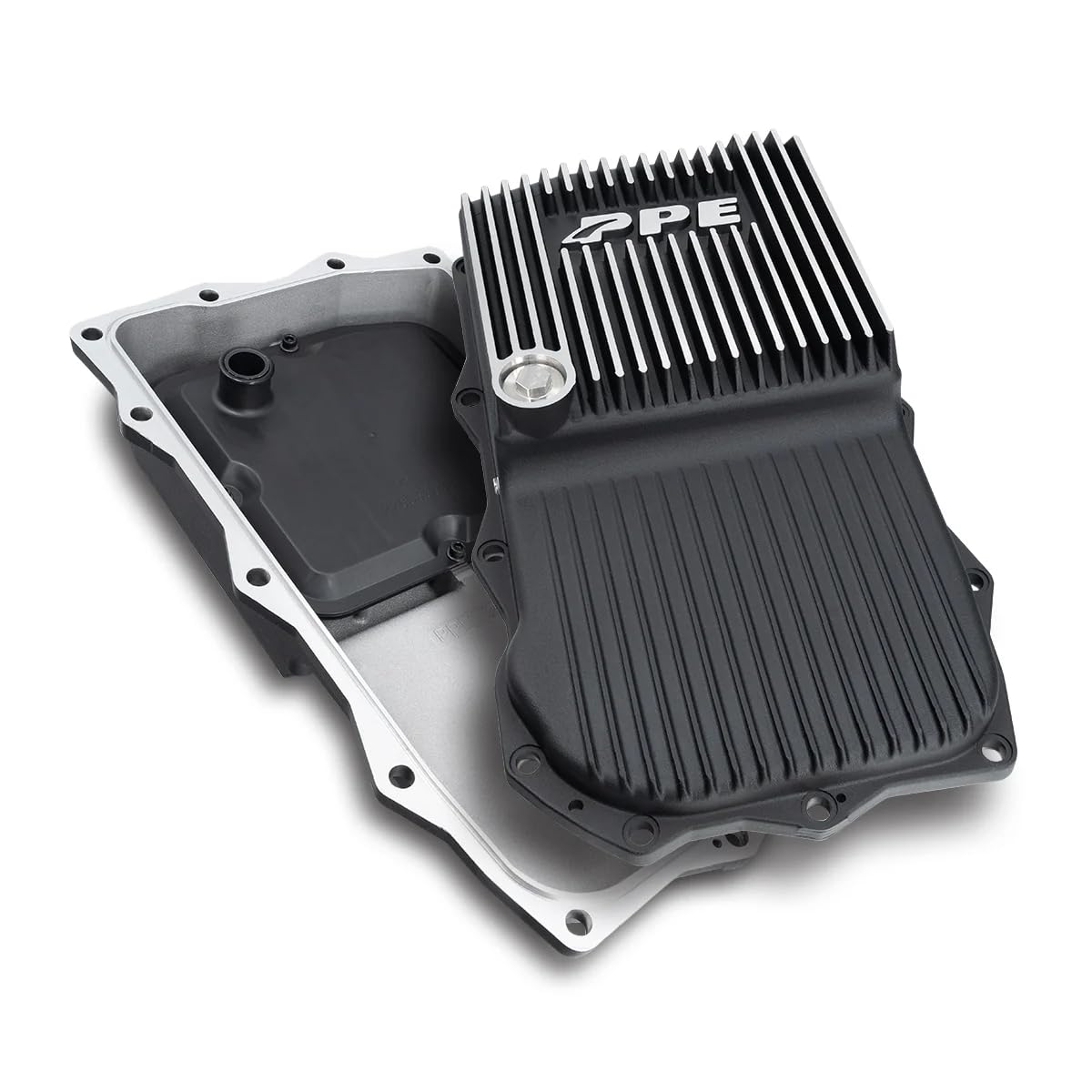 Heavy-Duty PPE Cast Aluminum Trans Pan (Brushed) 228053010 Compatible with Ram 2013-2021+ 5.7L V8 Gas, 3.0L EcoDiesel or Dodge 2015-2021+ Challenger/Charger 5.7L V8, 6.4L V8 Gas with 8HP70/8HP75