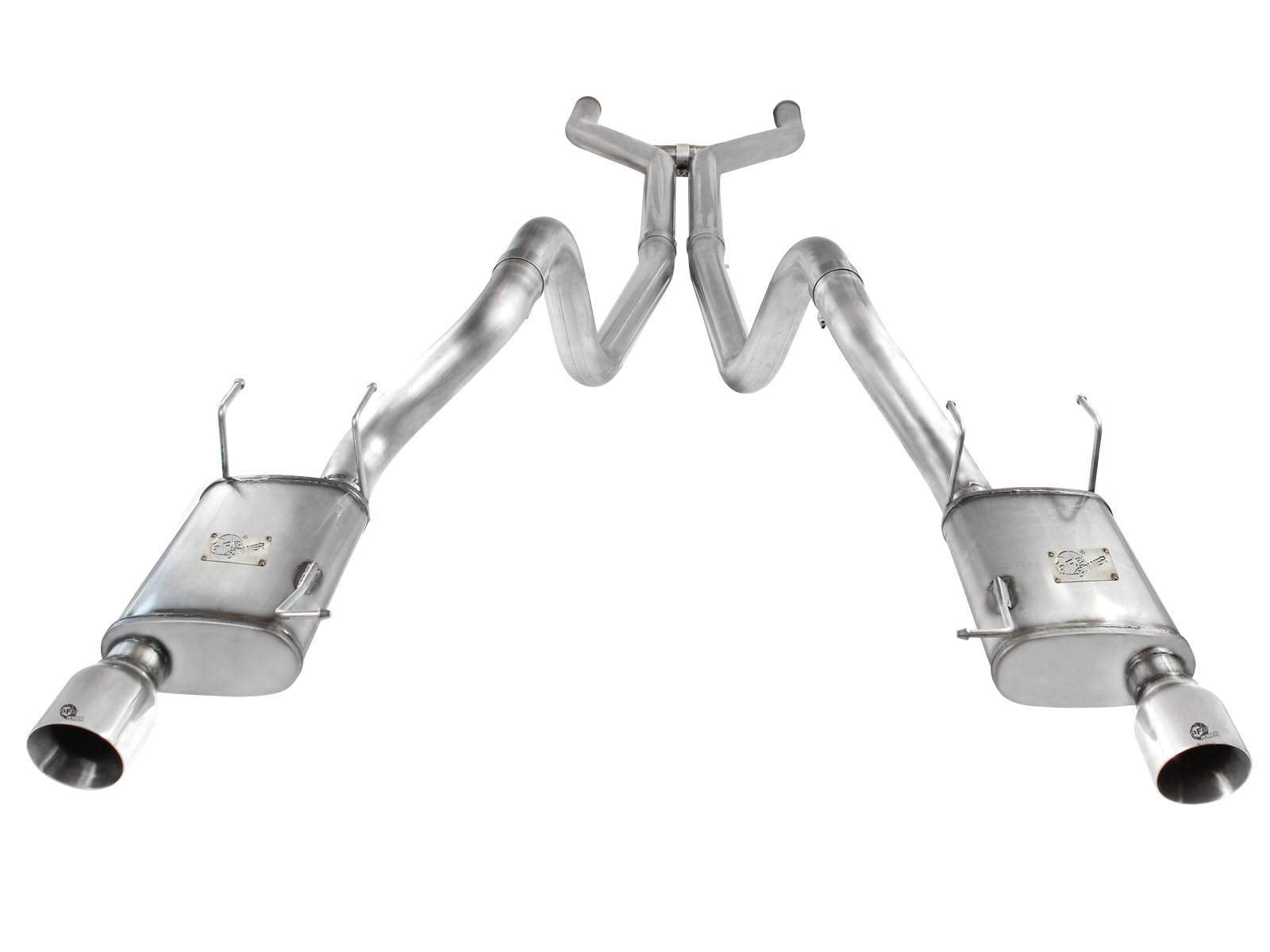 3" aFe (49-43049-P) Stainless Steel Cat-Back Exhaust System with Polished Tip for Ford Mustang GT