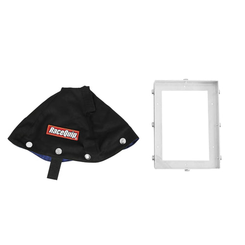 RaceQuip Shifter Boot 871001RQP 7-1/2 x 5-1/2 in Base 6 in Tall Aluminum/Fire Retardant Cotton FR3 Black Kit