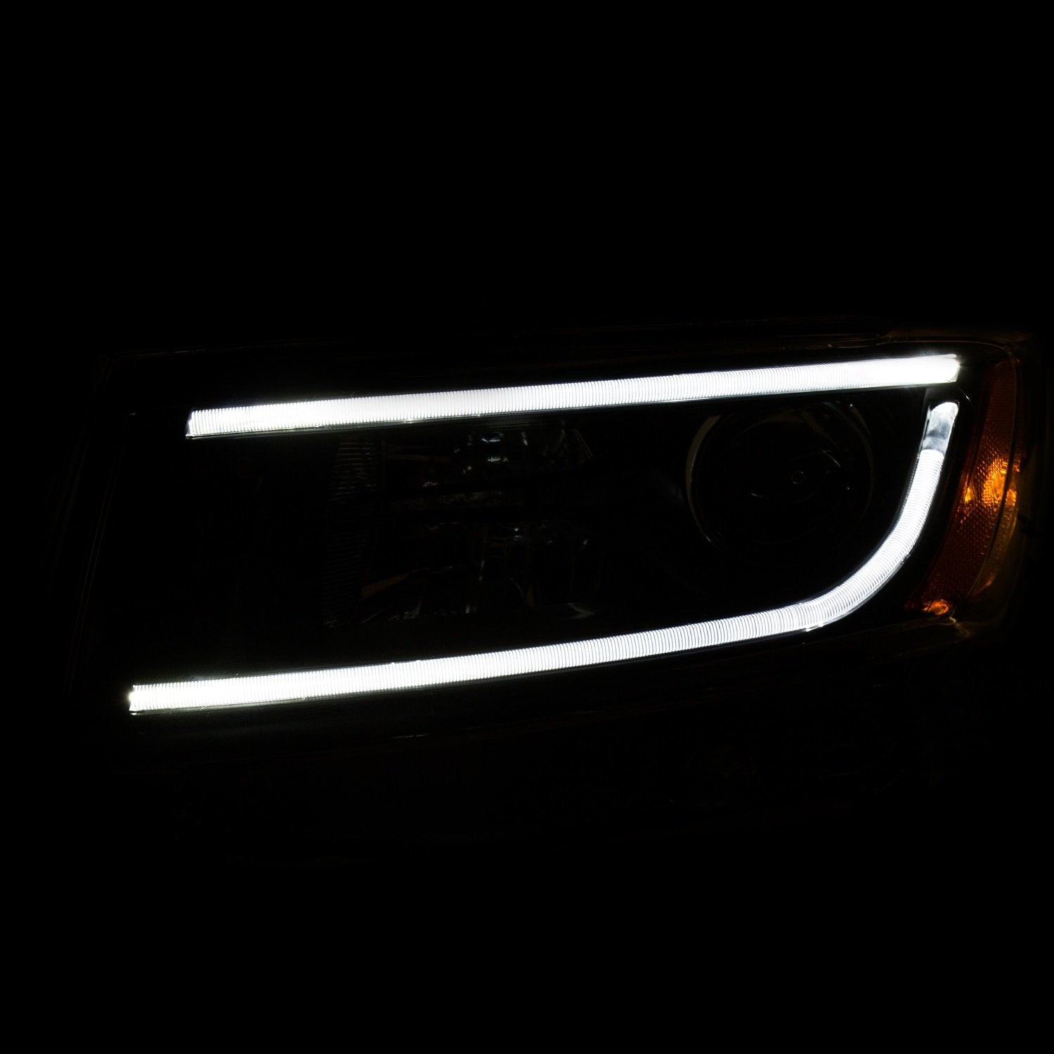 JEEP GRAND CHEROKEE ANZO USA 14-15 PROJECTOR HEADLIGHTS PLANK STYLE BLACK CLEAR