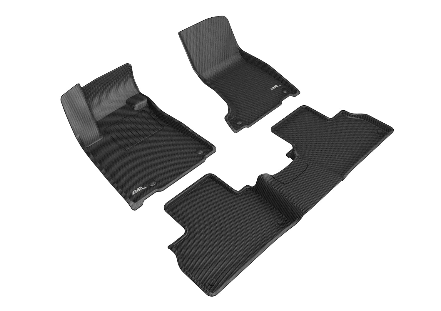 Kagu Floor Mat 3D MAXpider Custom Fit (Black) Compatible with Maserati Levante 2019-2024 (w/o 4 Zone Climate Control) - Full Set