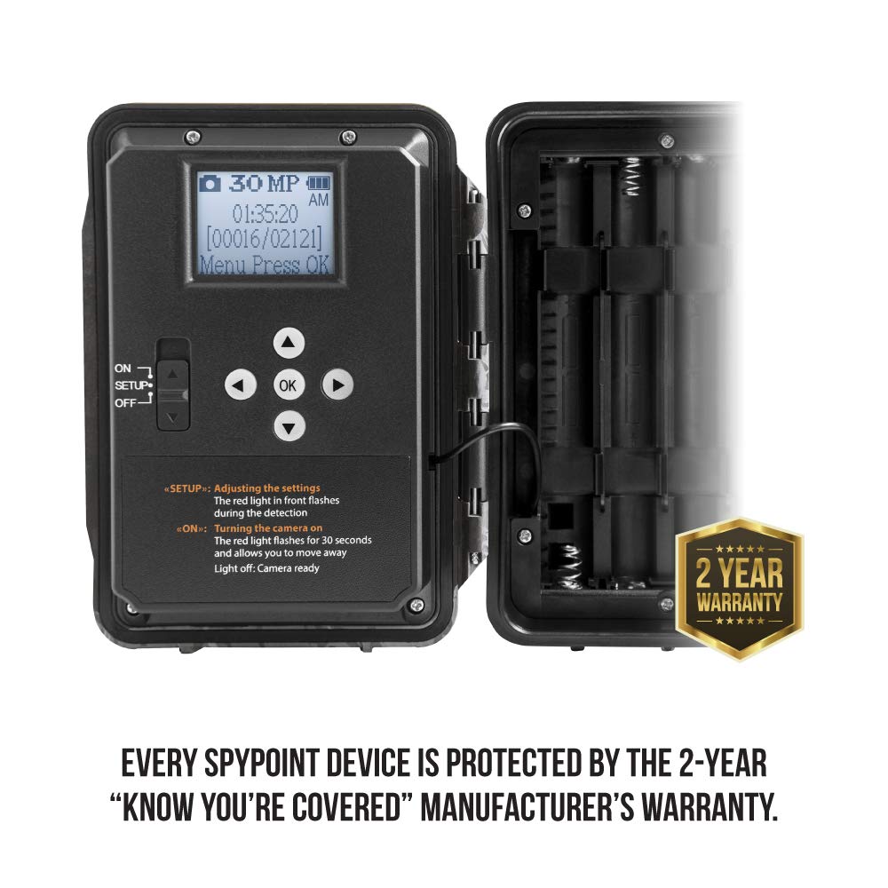 SPYPOINT Trail Camera FORCE-PRO 30MP Photo 4K HD Video w/ 54 Low-Glow LEDs for Image Quality Day or Night, 90’ Flash Range, 110’ Detection Range, LCD Setup Screen | NON-Cell cameras for hunting