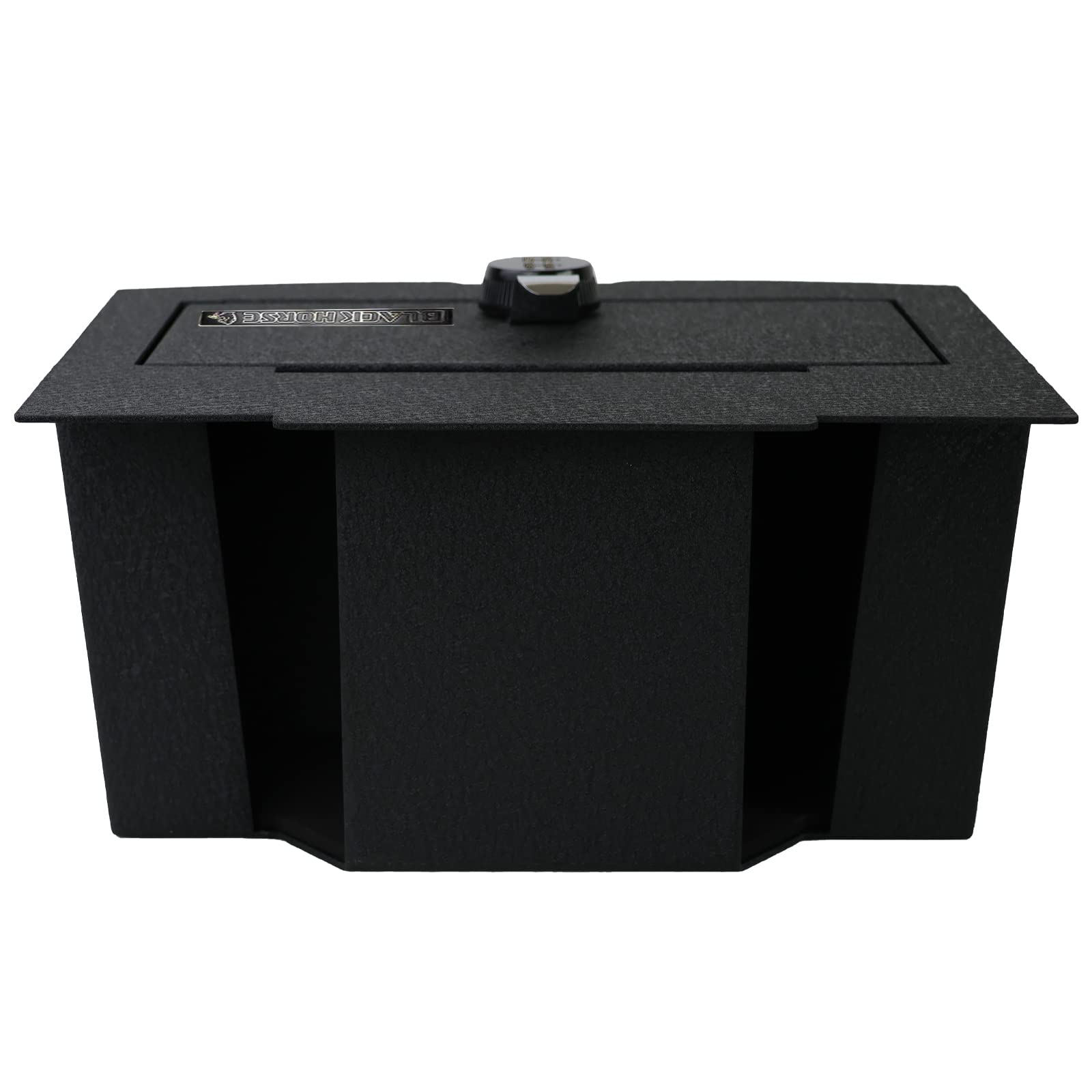 Black Horse Security Lock Box Center Console Safe, Black Gun Box Organizer, with 4 Digit Combination Resettable Lock Compatible with 19-25 Ram 1500,2500, 3500 (Excl. Classic and TRX Models)-ASDR02