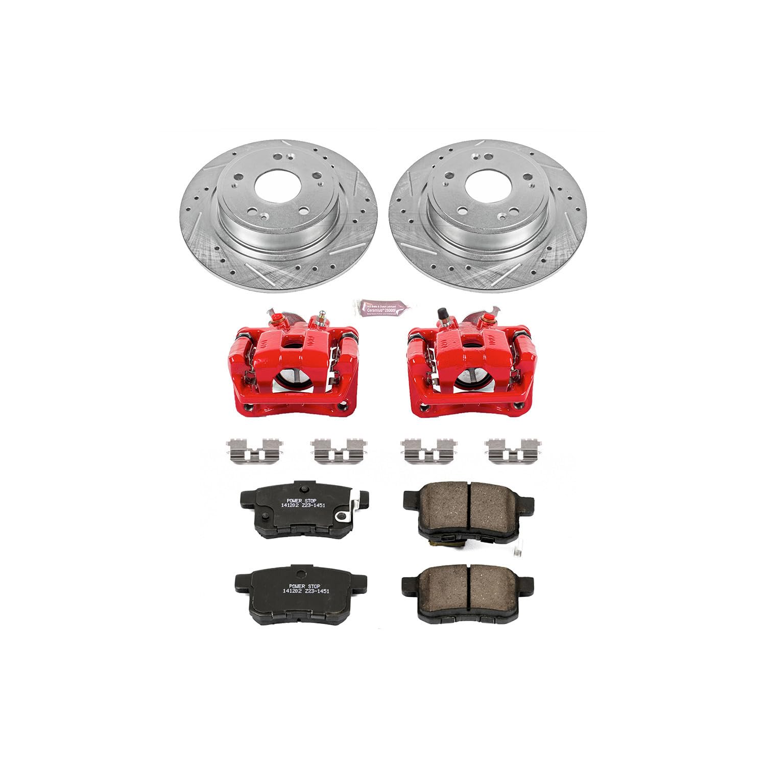 Power Stop 1-Click Performance Brake Kit with Caliper For Acura TSX 2011-2014, Honda Accord KC5391 2011-2012 [Model Specific]