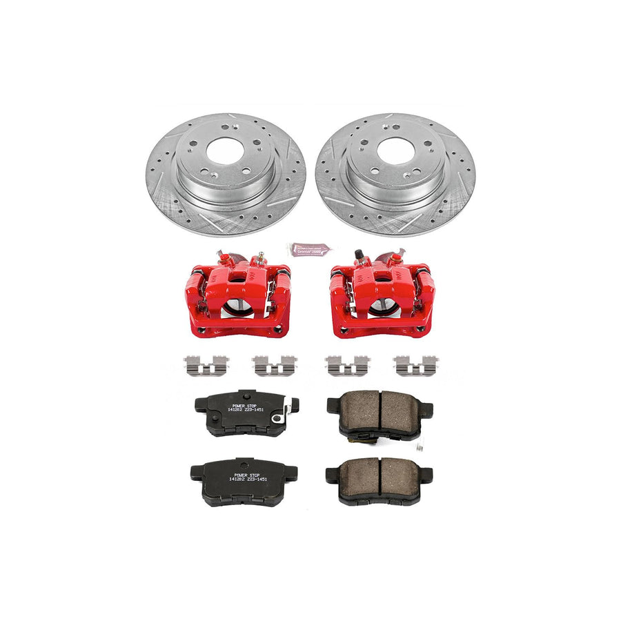 Power Stop 1-Click Performance Brake Kit with Caliper For Acura TSX 2011-2014, Honda Accord KC5391 2011-2012 [Model Specific]