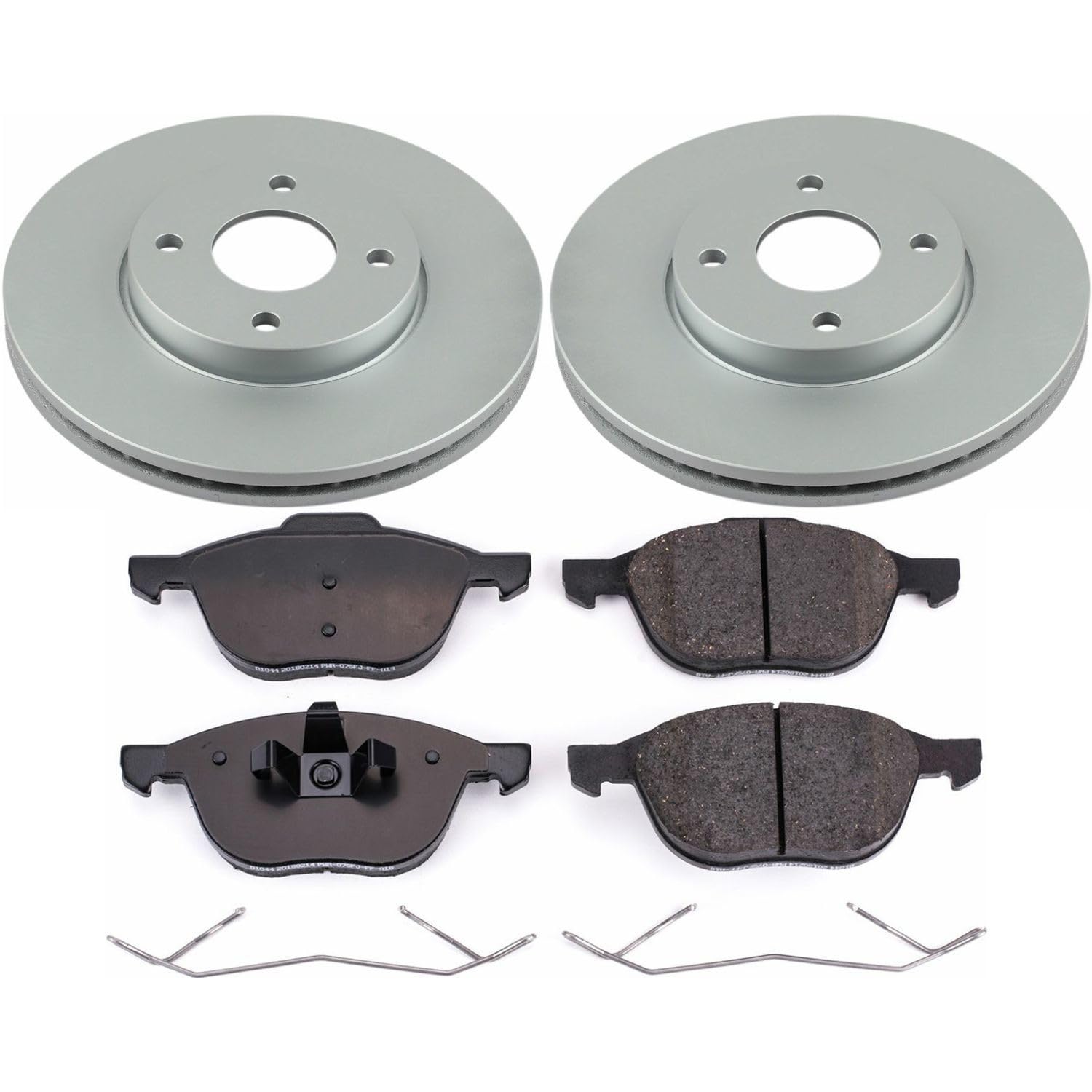 Power Stop Coated Brake Rotor CRK1377 & Ceramic Brake Pads- front For Ford Focus 2005-2007 [Model Specific]