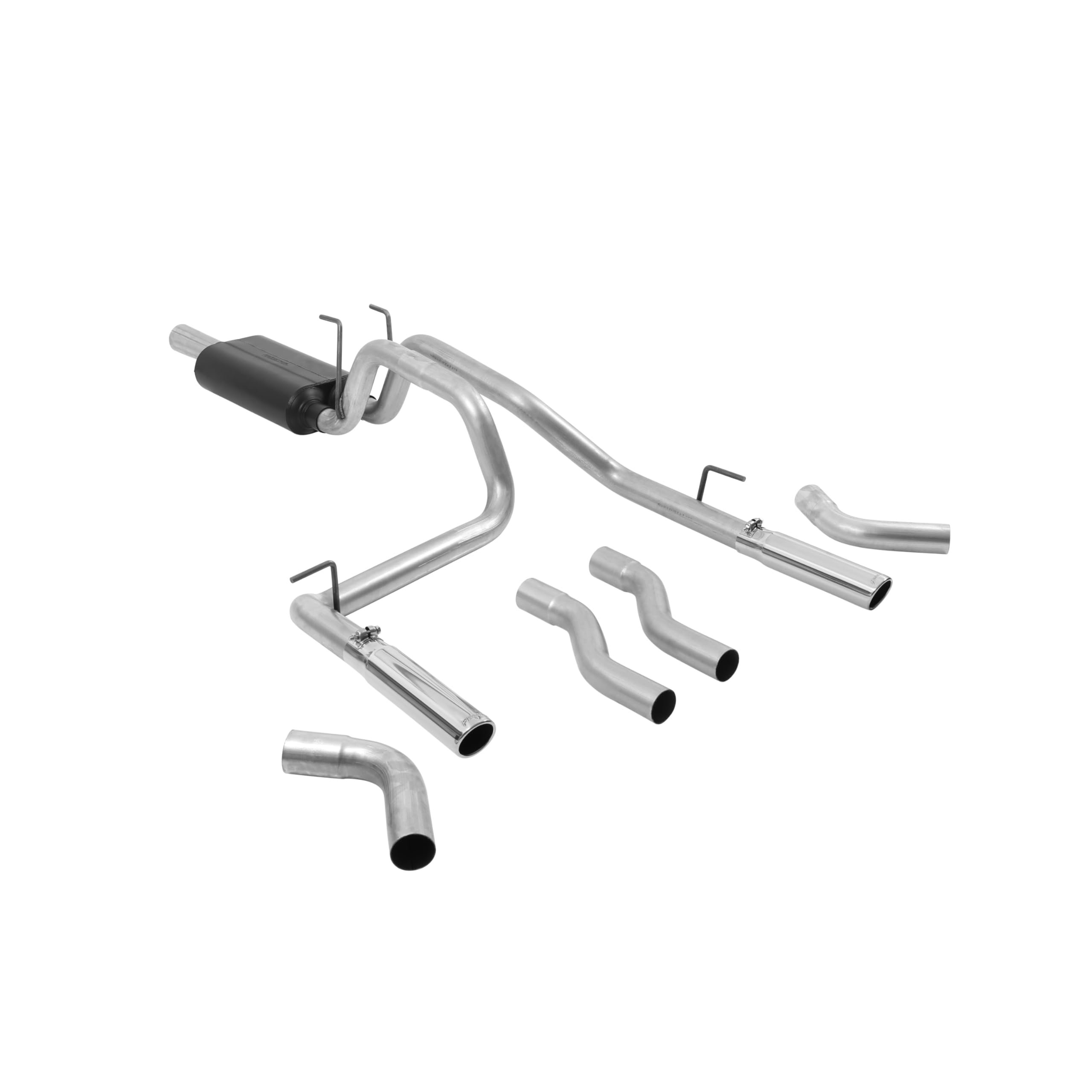 American Thunder Flowmaster 17424 Cat-Back Exhaust Kit Dual 2.5 Inch Tailpipes Aluminized Steel 3 Inch Polished Stainless Steel Tips Compatible with 2006-2008 Dodge Ram 1500 4.7L