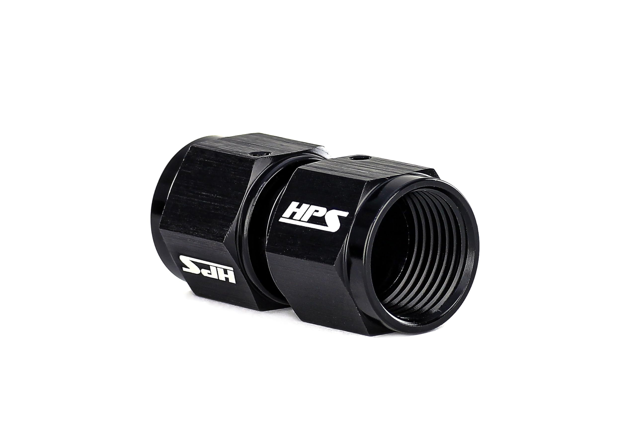 AN9001-10 HPS Female to Female Swivel Coupling Adapter Fitting, Aluminum, Size: AN-10, Angle: Straight, Black