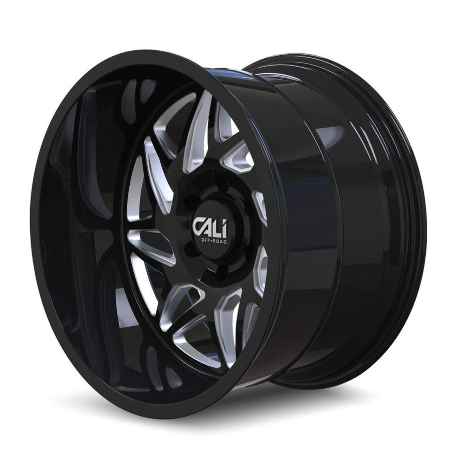 9112-2170BM CALI OFF-ROAD Gemini 9112 Gloss Black/Milled Spokes 20X10 8-170 -25mm 125.2mm