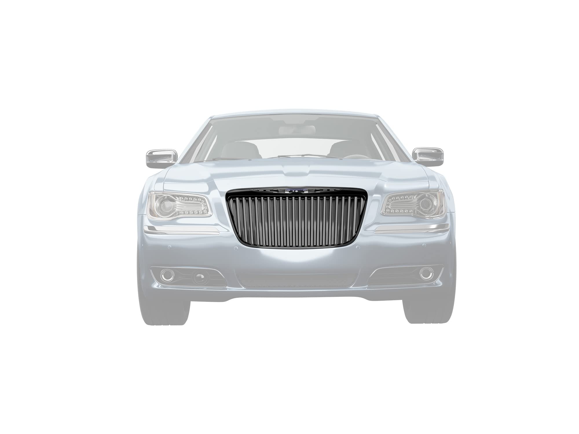 Vertical Front Hood Grille Armordillo USA 7147546 - Gloss Black 2011-2014 Chrysler 300/300C
