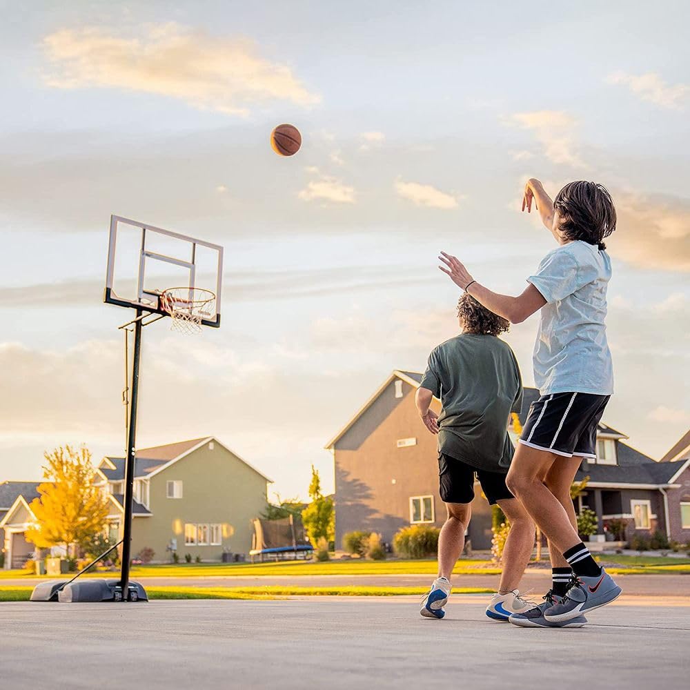 51544 Lifetime Front Court Portable Basketball System, 50 Inch Shatterproof Backboard